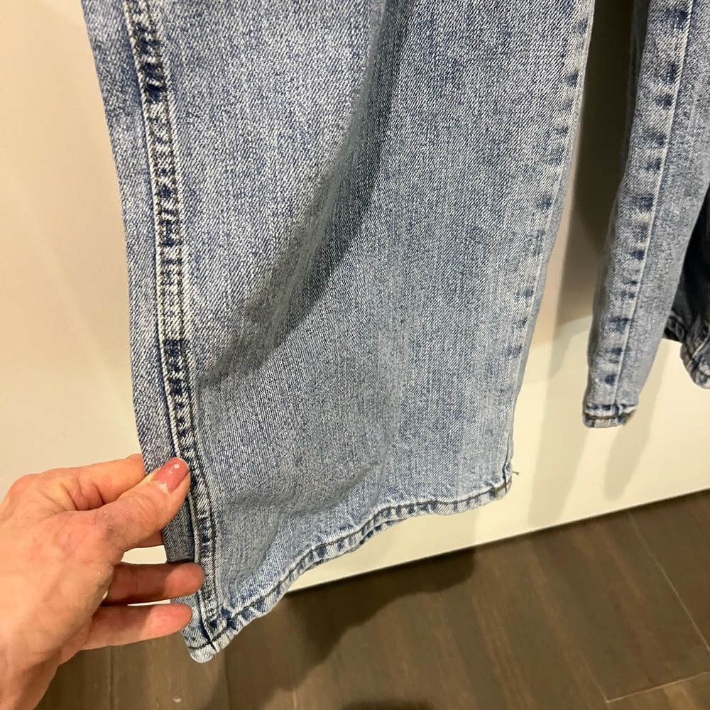 Soft Denim Jumpsuit Metal Buttons Zip Fly Elastic Waist Wide Legs Trendy Utility - Picture 9 of 10